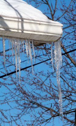 Ice on gutters