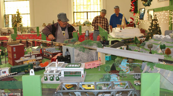 Model train display in Rising Sun