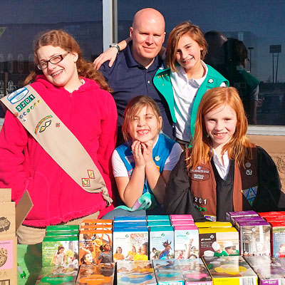 Girl Scouts cookie booth
