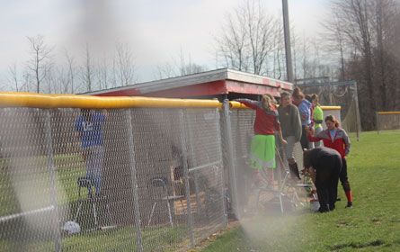 JCD Lady Eagles clean up ball field