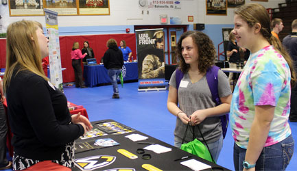 Students at career fair