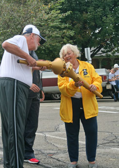 Jerry Wilson and Patsy Holdsworth light torch