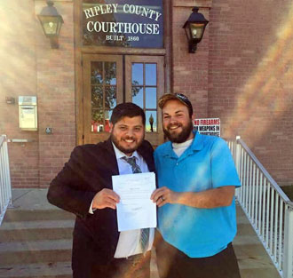 Derik Simon and his attorney Naun Antonio Benitez