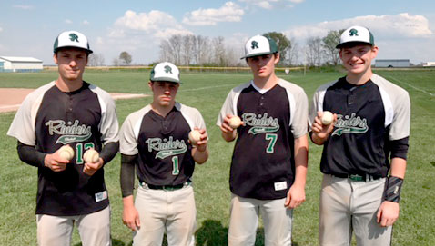 South Ripley Raiders Cory Walker, Chad Turner, Jackson Cornett, and Bryer Franklin