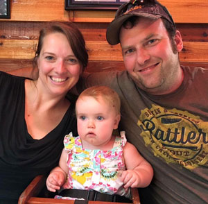 Amy and Josh Bean with daughter Amelia