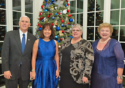 Vice President Mike Pence and Susan Pence with Ellen Wilson-Pruitt and Joyce Lowe Dwulet