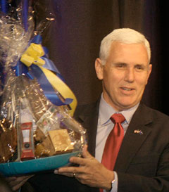 Pence with basket