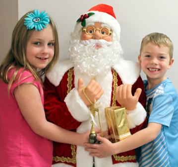 Milan first graders and Santa