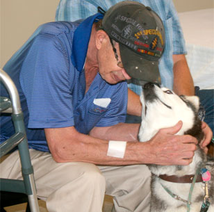 Paul Roberts and therapy dog